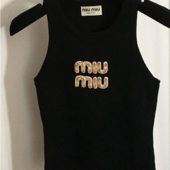 Miu Miu Black Tank Top Size Medium Size:L
